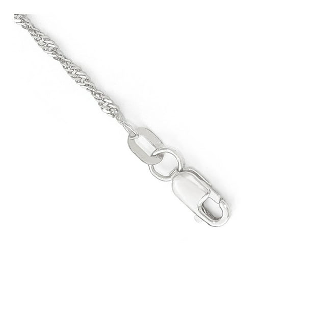 Chain Style Singapore Chains Polished Solid 1.3 mm 18 in 10K White Gold 1.3 mm Sparkle Singapore 